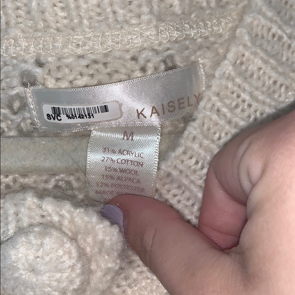 Kaisley Cream Knit Button Down Long Cardigan - Picture 4 of 4